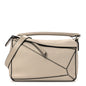 Grained Calfskin Small Puzzle Bag Sand