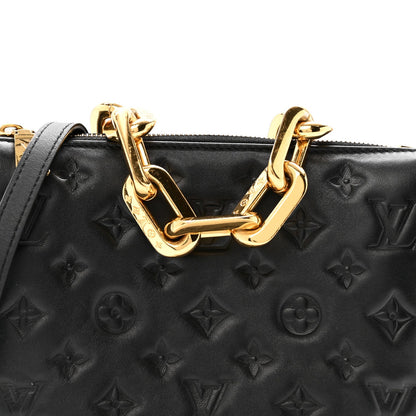 Lambskin Embossed Monogram Coussin BB Black