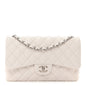 Caviar Quilted Jumbo Double Flap White