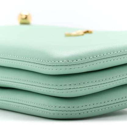 Calfskin Chick Studs Clutch Green