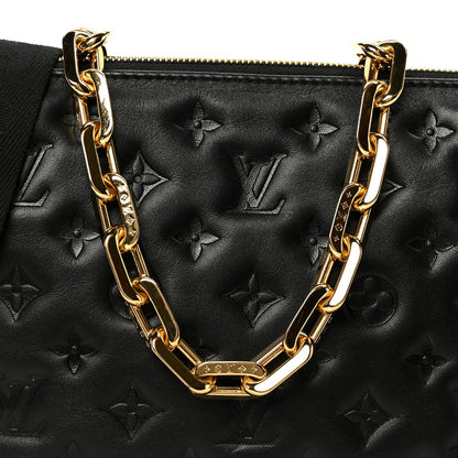Lambskin Embossed Monogram Coussin PM Black