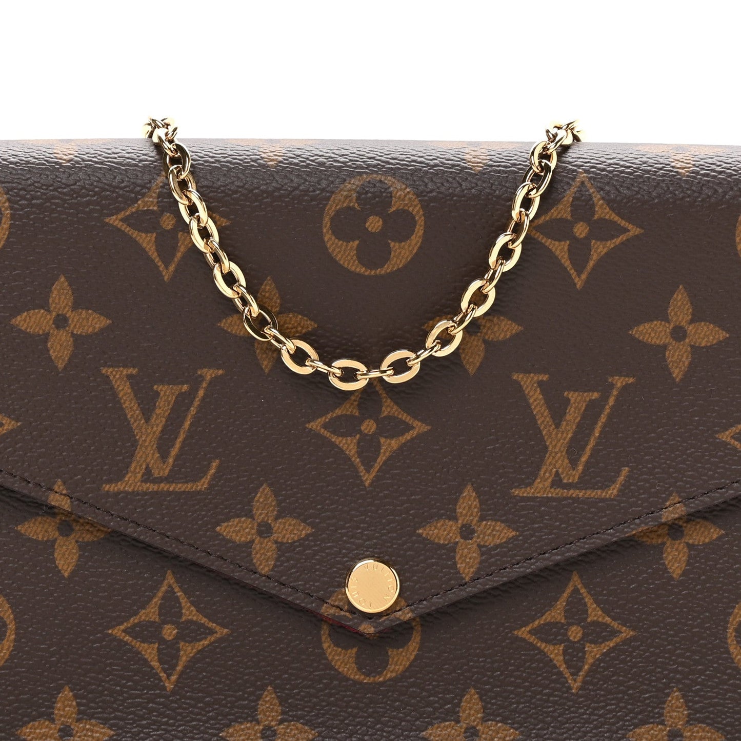 Monogram Pochette Felicie Chain Wallet Fuchsia