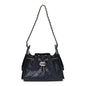 Metallic Caviar Quilted Mini Chanel 25 Handbag Dark Blue