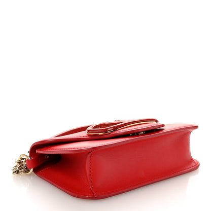 Calfskin Enamel Vlogo Small Loco Shoulder Bag Rouge Pur