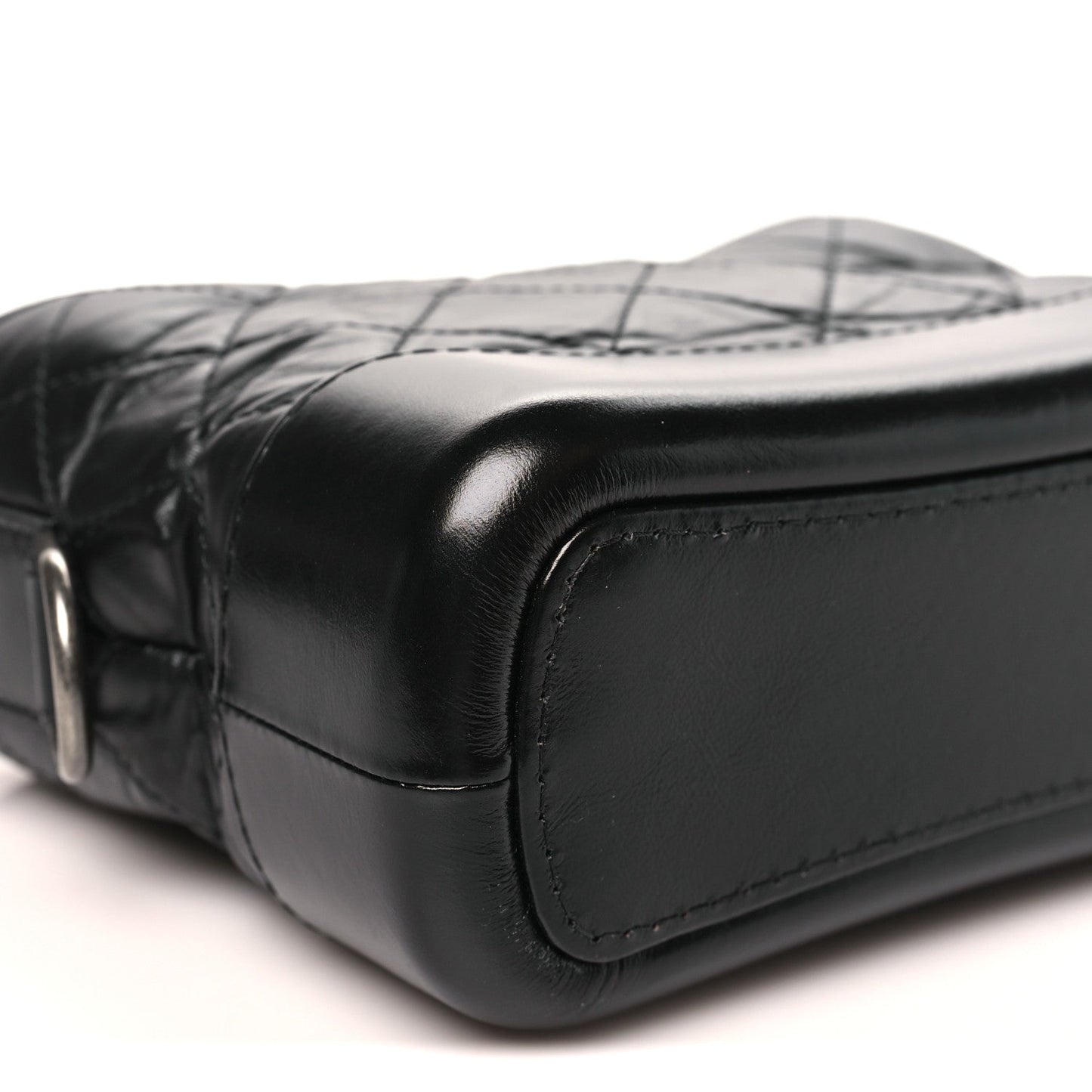 Aged Calfskin Quilted Small Gabrielle Hobo Black