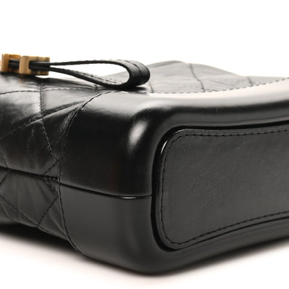 Aged Calfskin Quilted Small Gabrielle Hobo Black