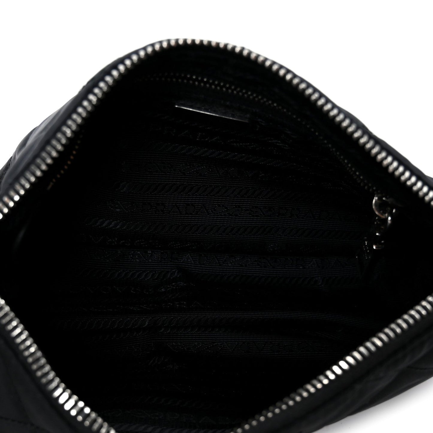 Nylon Tessuto Impuntu Quilted Crossbody Bag Black