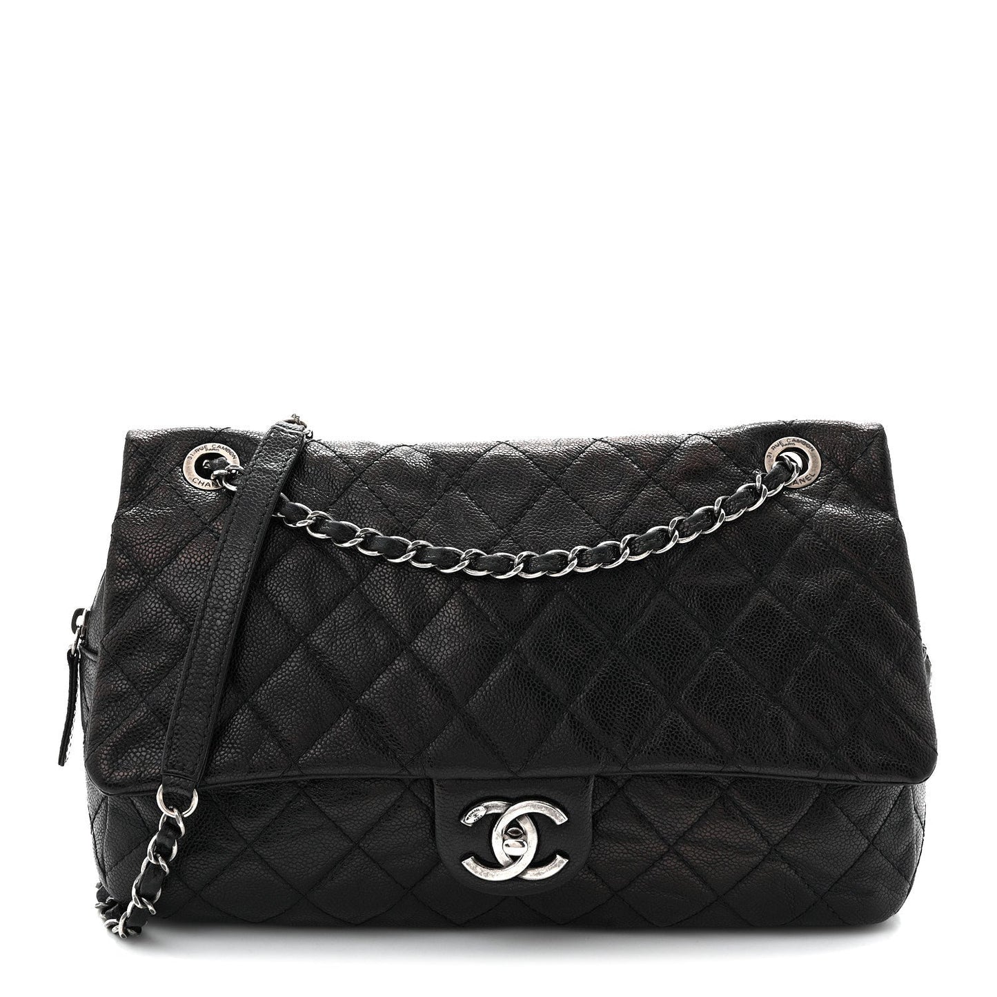 Caviar Quilted Jumbo Easy Flap Black