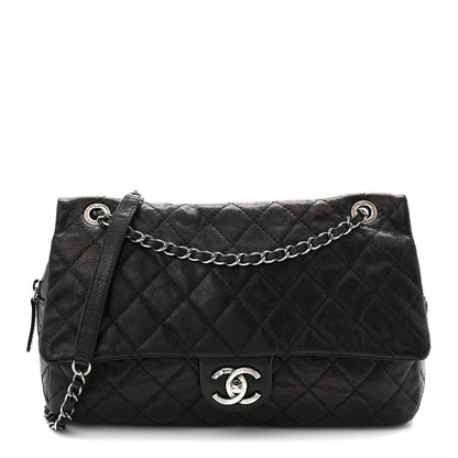 Caviar Quilted Jumbo Easy Flap Black