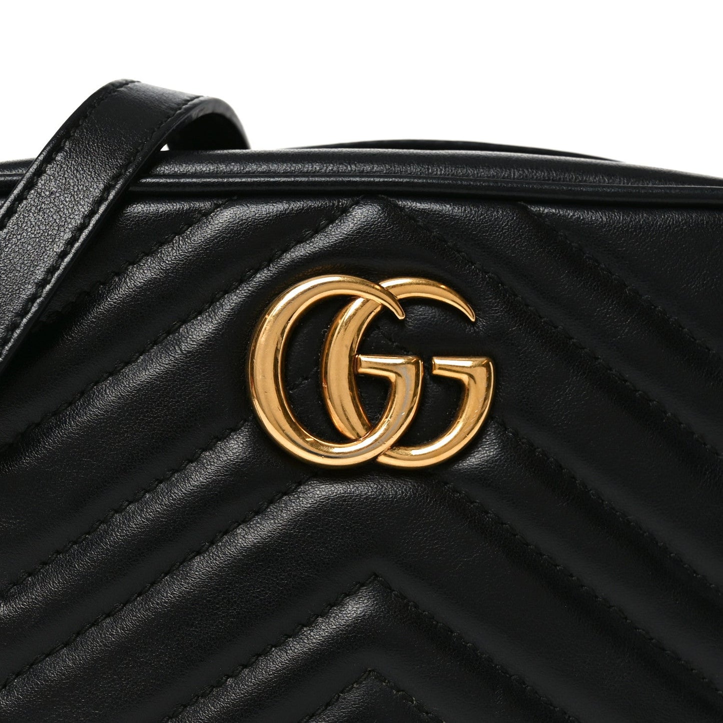 Calfskin Matelasse Mini GG Marmont Chain Shoulder Bag Black