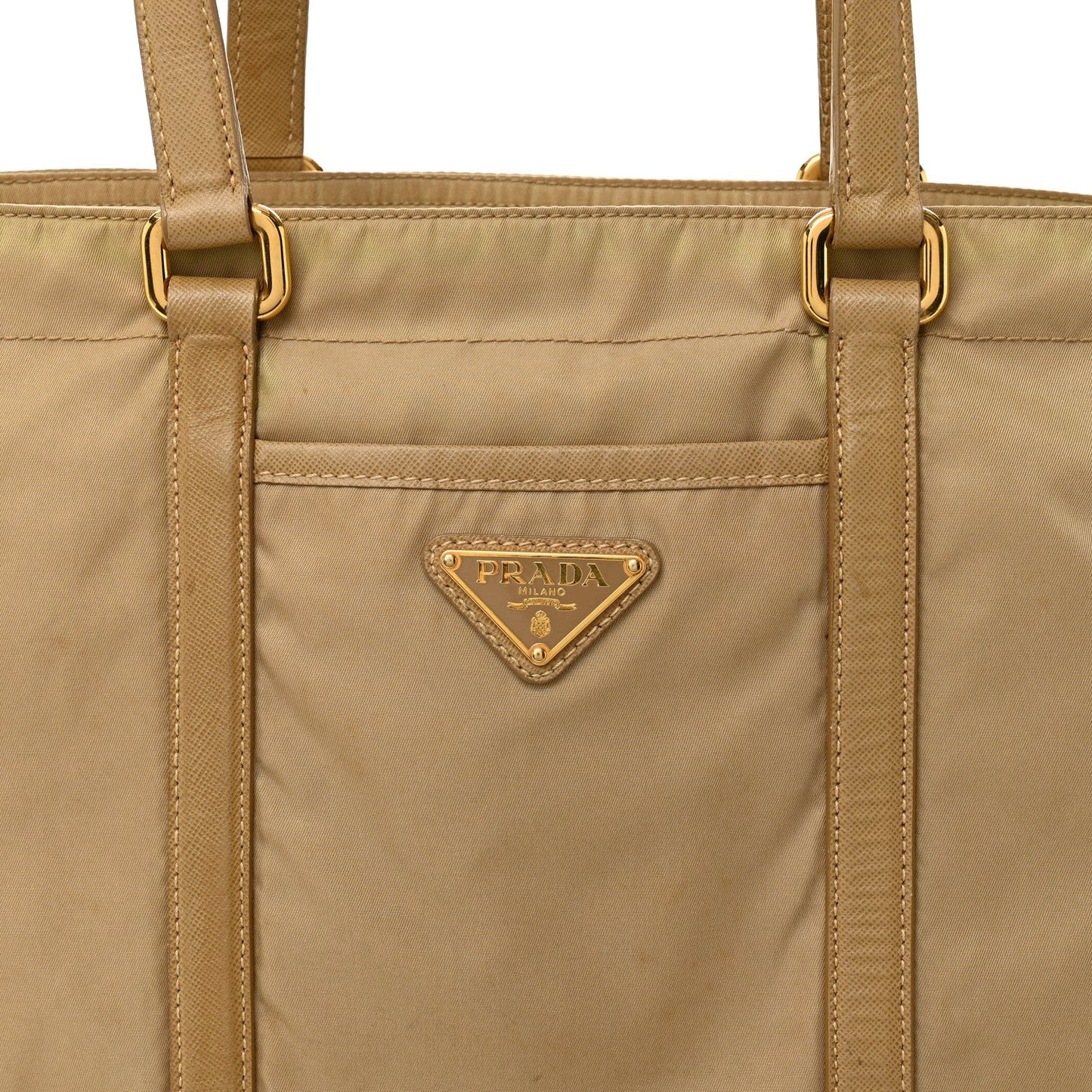 Tessuto Nylon Saffiano Tote Beige