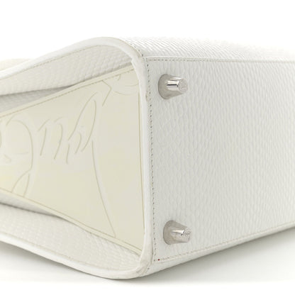 Calfskin Lizard Embossed Medium Paloma White