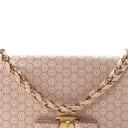 Perforated Calfskin Ginny Bow Crossbody Bag Light Pink