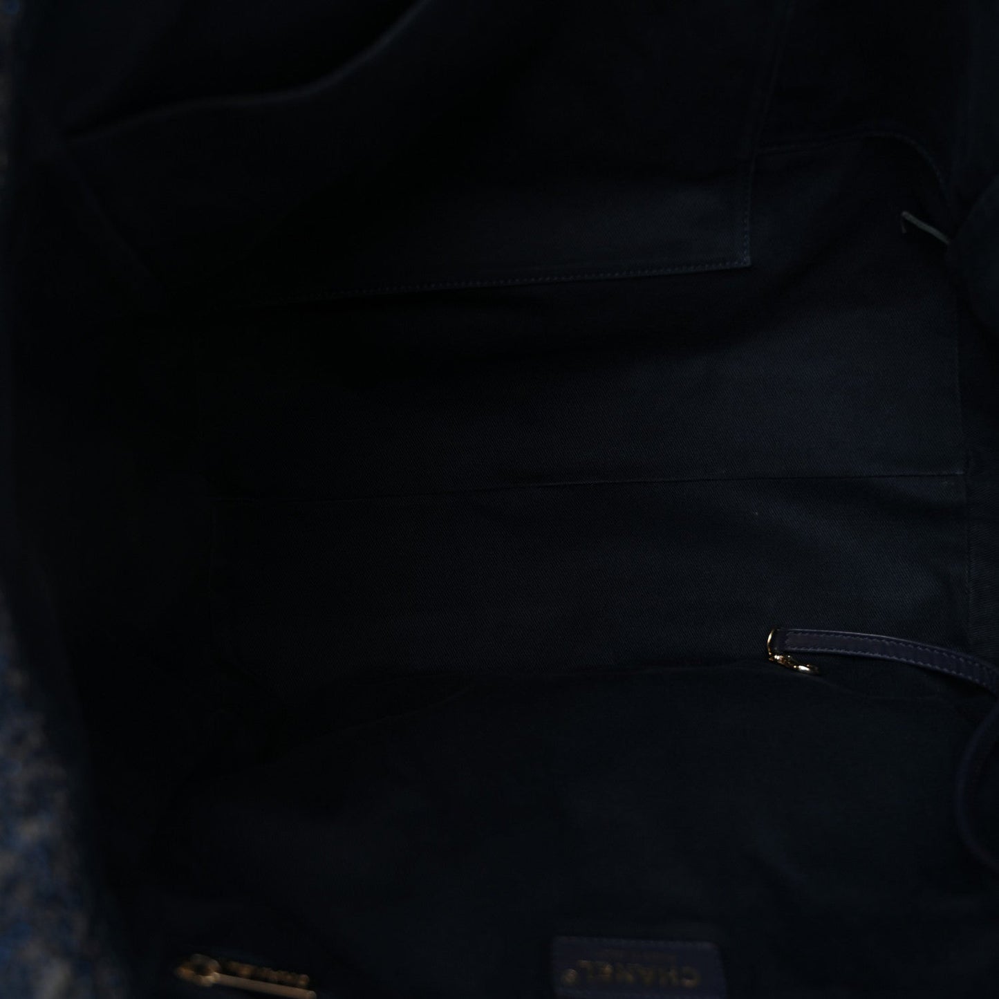 Lurex Canvas Medium Deauville Tote Navy Blue