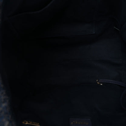 Lurex Canvas Medium Deauville Tote Navy Blue