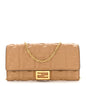 Nappa Matisse FF Embossed Continental Wallet On Chain Miele Scuro