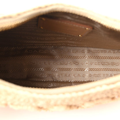Yarn Raffia Effect Crochet Mini Re-Edition 2000 Shoulder Bag Naturale