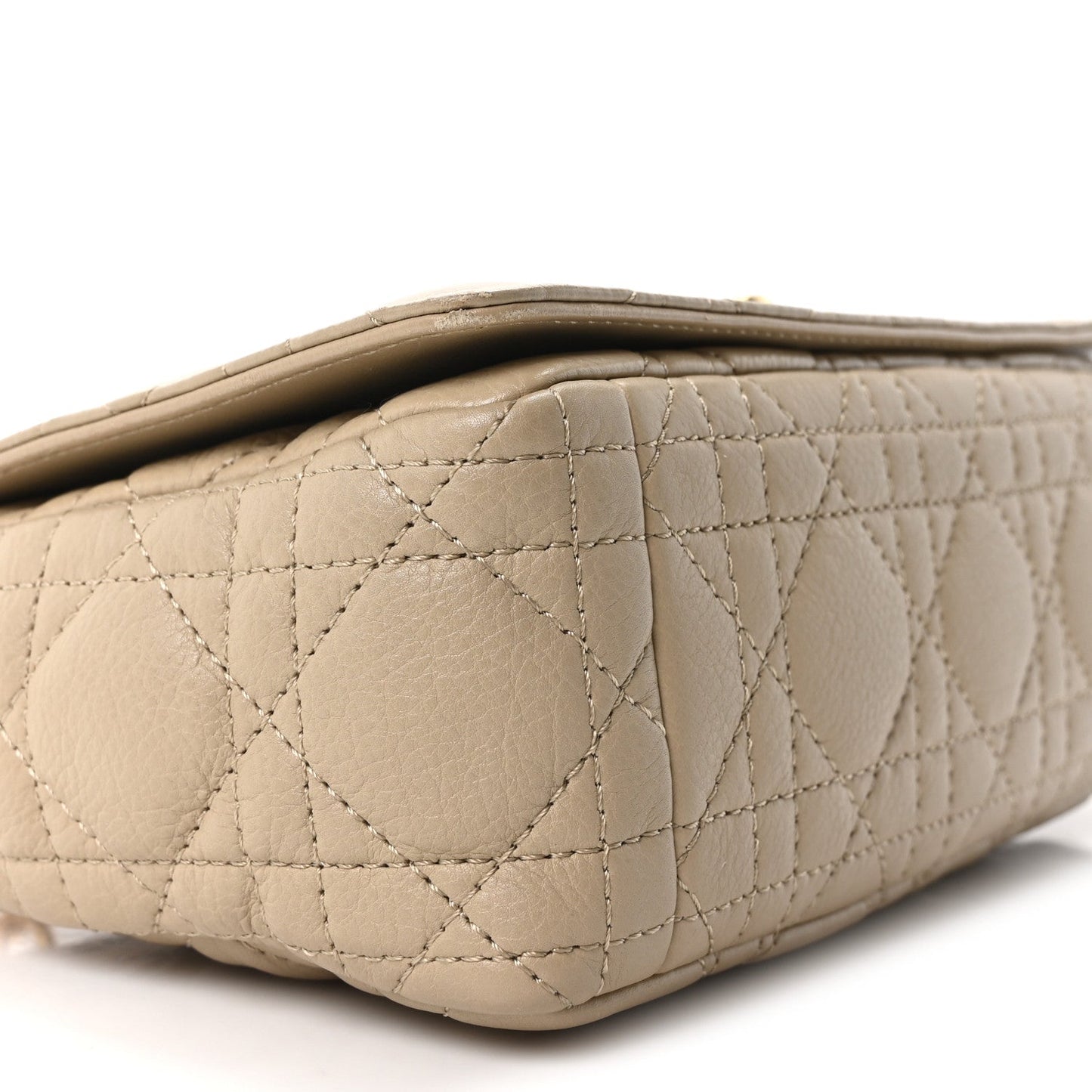 Calfskin Cannage Small Caro Bag Beige