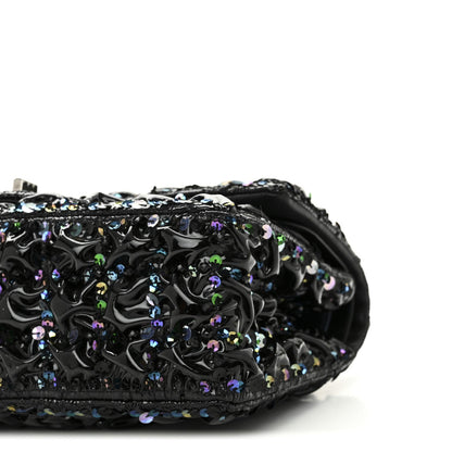 Patent Sequin Crystal Ruched 2.55 Reissue 225 Flap Black