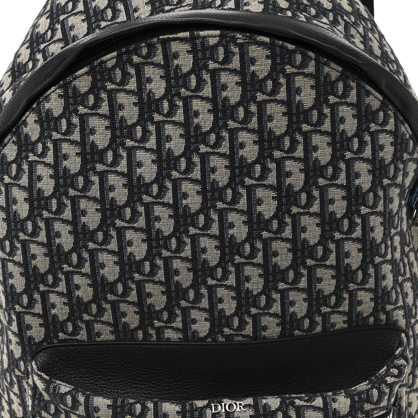 Oblique Calfskin Rider Backpack Beige Black