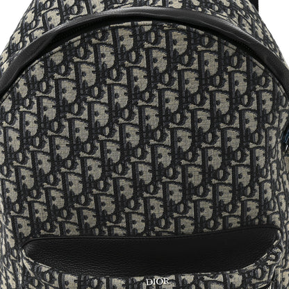 Oblique Calfskin Rider Backpack Beige Black