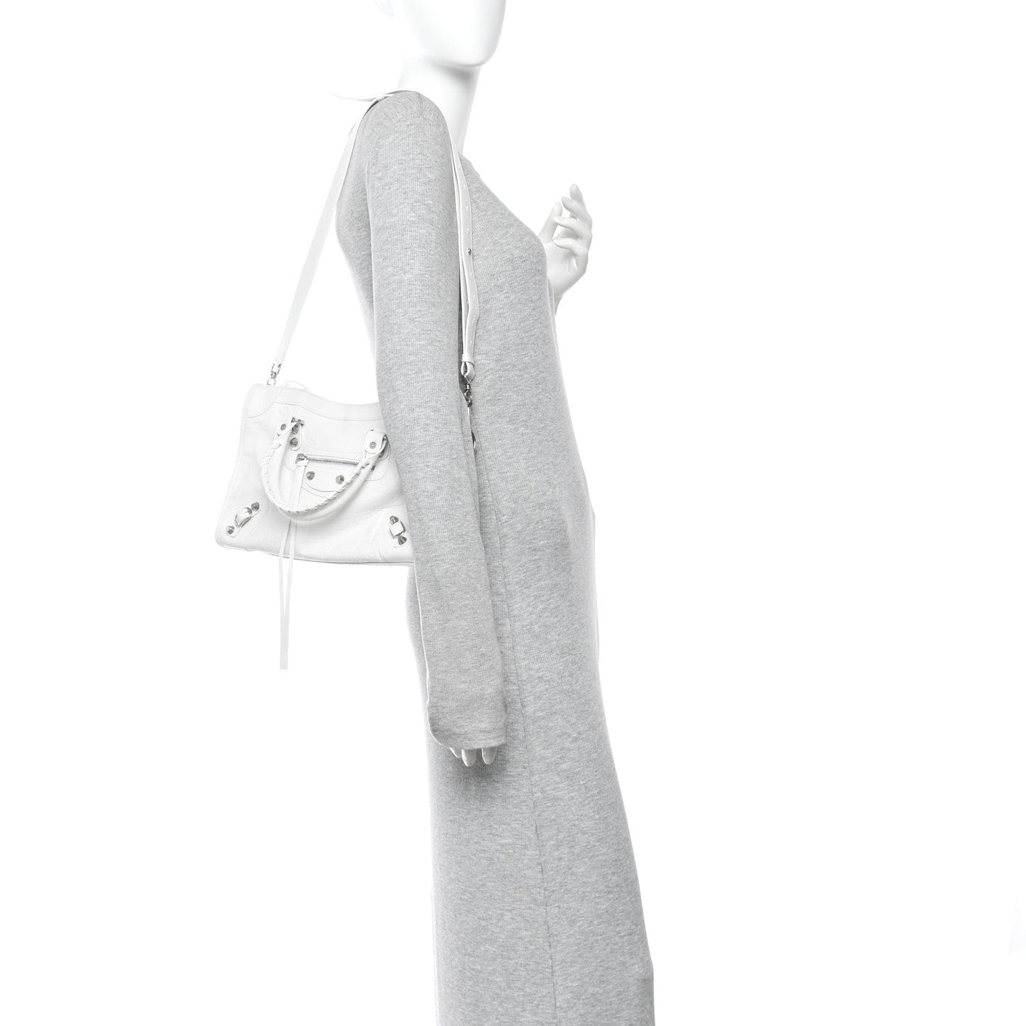Agneau Arena Silver Hardware Small Le City Optic White