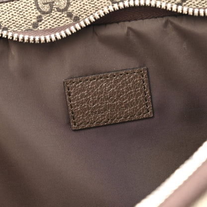 Soft GG Supreme Monogram Textured Dollar Calfskin Web Ophidia Pouch Pocket Belt Bag 85/34 Beige Ebony New Acero Black