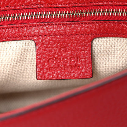 Pebbled Calfskin Medium Soho Flap Crossbody Vibrant Red