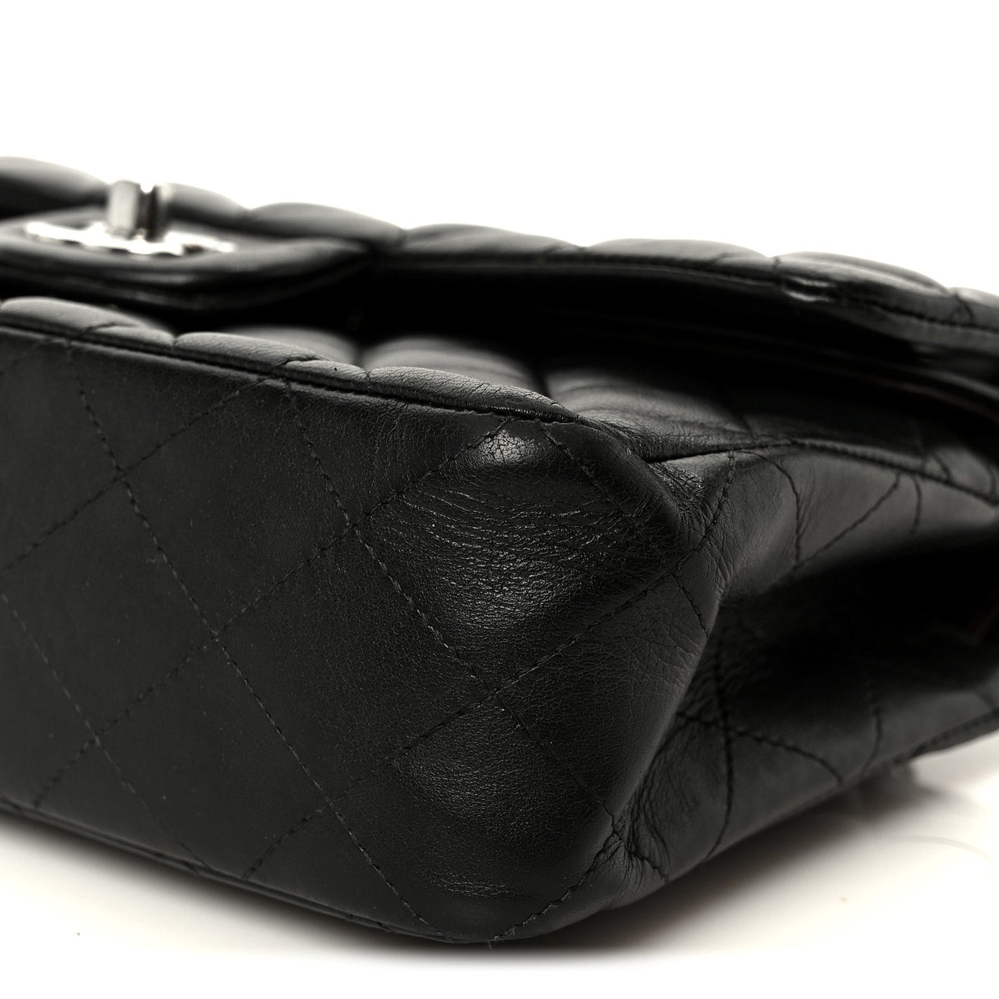 Lambskin Quilted Small Double Flap Black