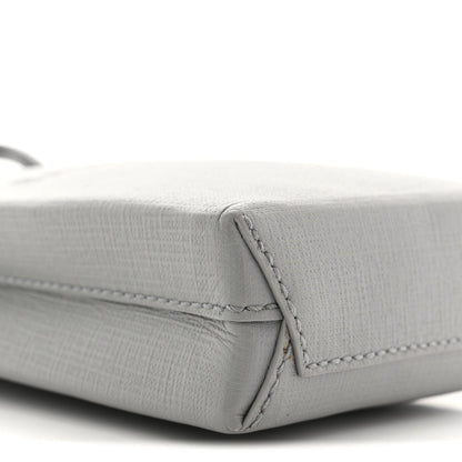 Squared Calfskin Logo Shopping Phone Holder Bag Balenciaga Grey