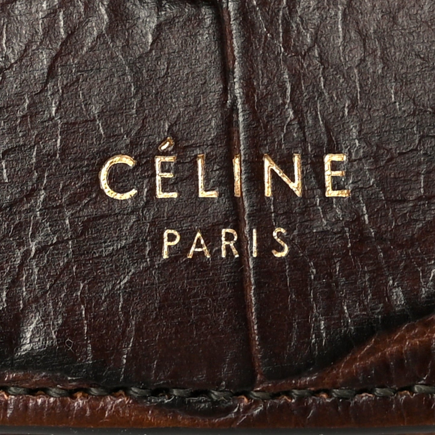 Crocodile Embossed Calfskin Mini Symmetrical Bag Brown
