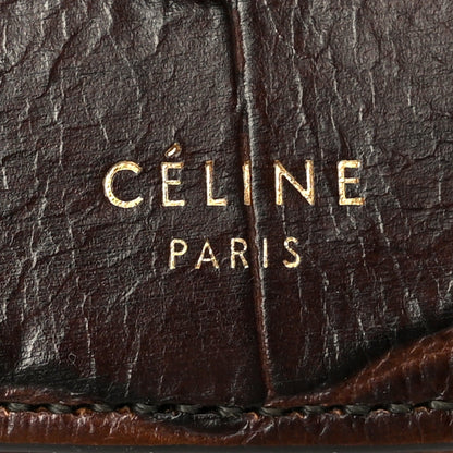 Crocodile Embossed Calfskin Mini Symmetrical Bag Brown