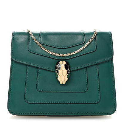 Calfskin Small Serpenti Forever Snake Strap Crossbody Bag Emerald Green