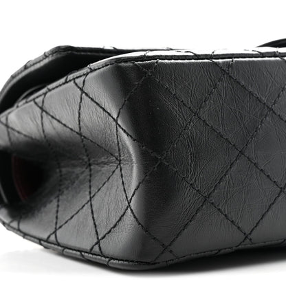 Aged Calfskin Quilted 2.55 Reissue 225 Flap Black