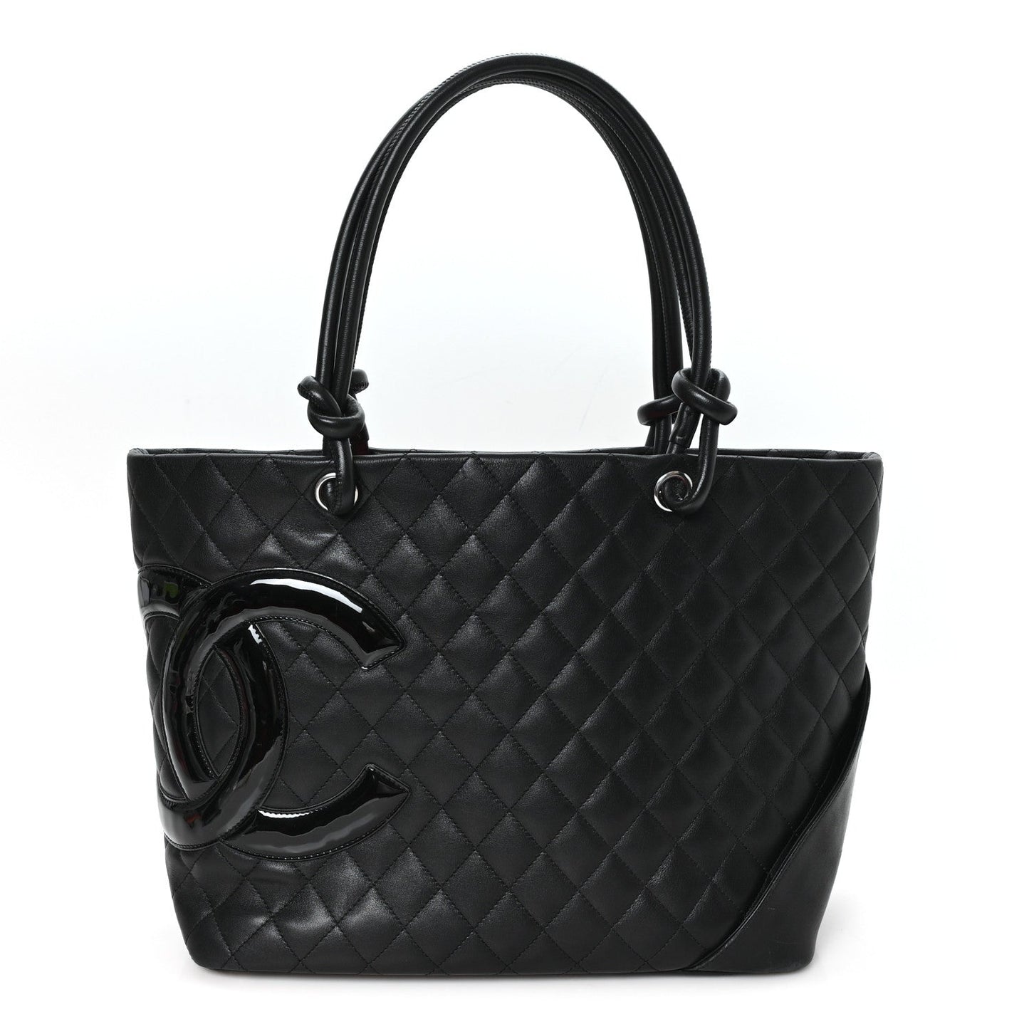 Calfskin Quilted Large Cambon Tote Black