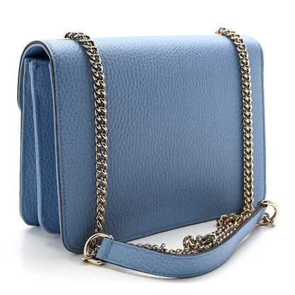 Dollar Calfskin Small Interlocking G Shoulder Bag Mineral Blue