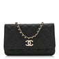Caviar Quilted Crystal CC Wallet On Chain WOC Black