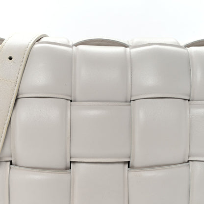 Nappa Maxi Intreccio Padded Cassette Crossbody Bag Chalk