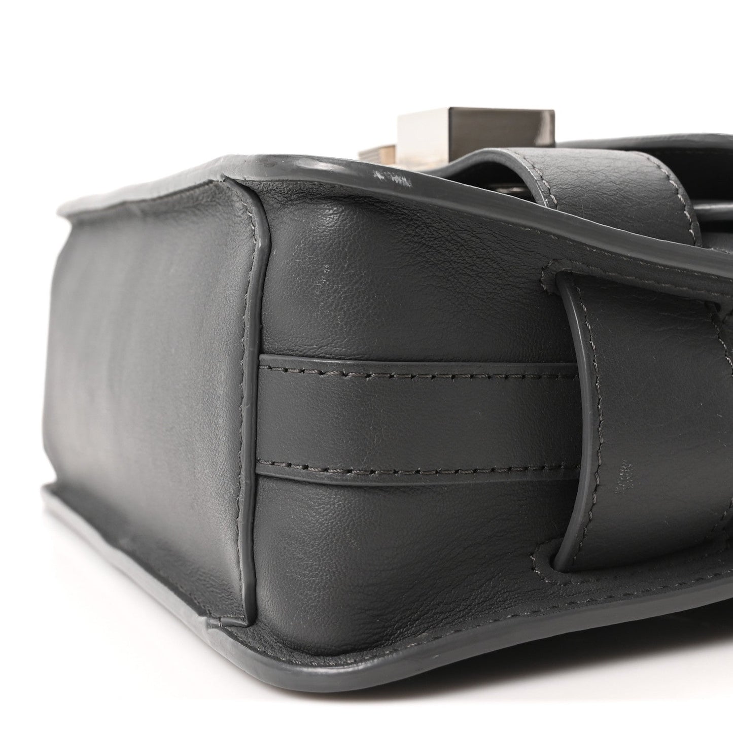 Calfskin Mini PS11 Classic Shoulder Bag Heather Grey
