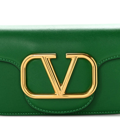 Calfskin Vlogo Small Loco Shoulder Bag Gea Green