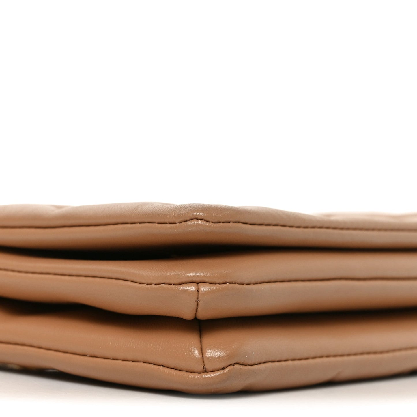 Lambskin Embossed Monogram Pochette Coussin Camel