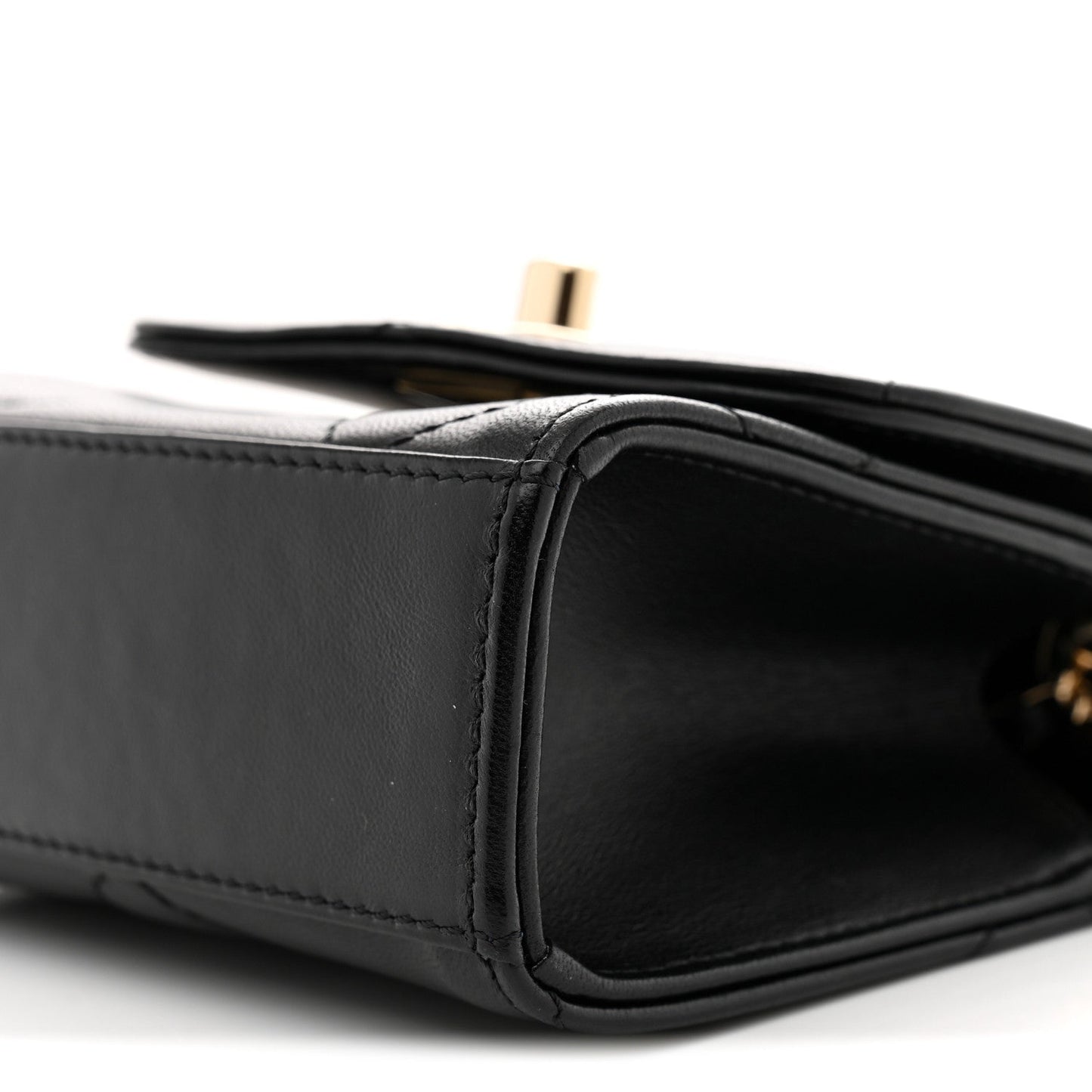 Lambskin Quilted Mini Trendy CC Chain Wallet Black