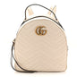 Calfskin Matelasse GG Marmont Dome Backpack White