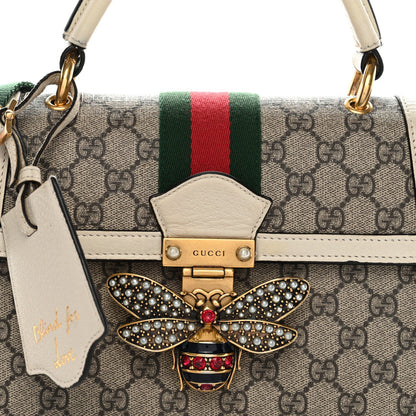 GG Supreme Monogram Small Queen Margaret Top Handle Bag White