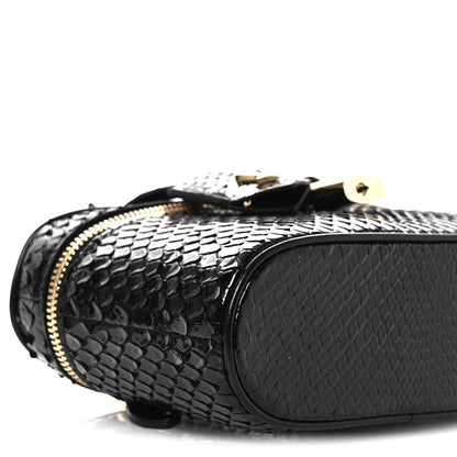Snakeskin Vanity Pouch Black
