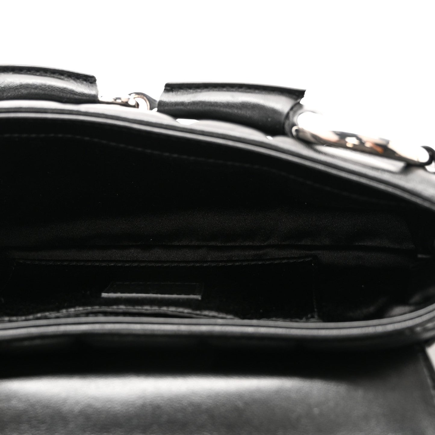Nappa Vertical Matelasse Small Maxi Horsebit Chain Shoulder Bag Black