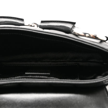 Nappa Vertical Matelasse Small Maxi Horsebit Chain Shoulder Bag Black