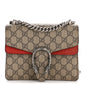 GG Supreme Monogram Suede Mini Dionysus Shoulder Bag Beige Ebony Vulcanic Red