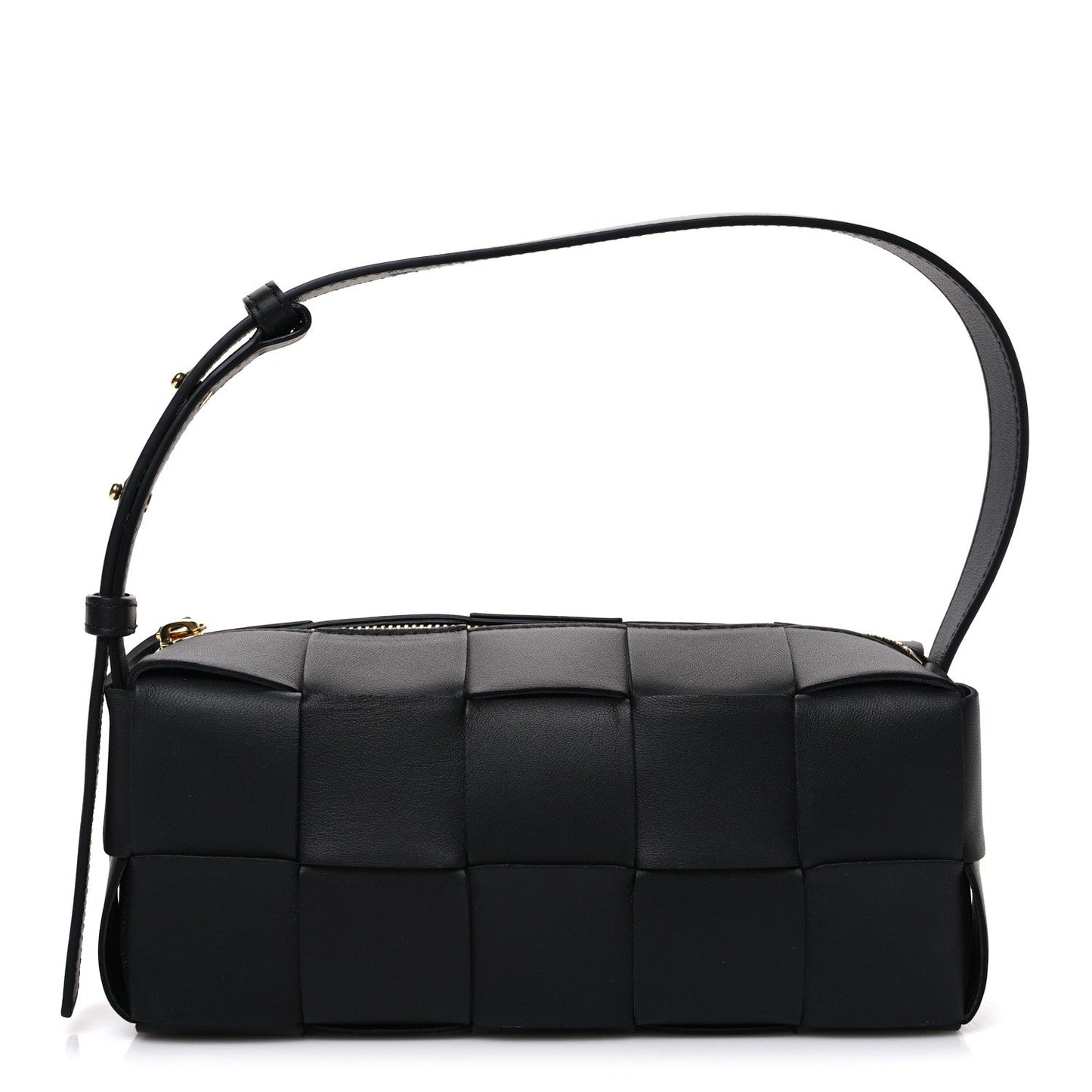 Lambskin Maxi Intrecciato Small Brick Cassette Bag Black
