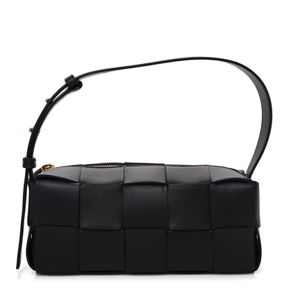 Lambskin Maxi Intrecciato Small Brick Cassette Bag Black